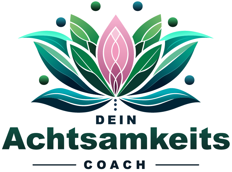 Logo - Dein Achtsamkeitscoach in Chemnitz Logo - Dein Achtsamkeitscoach mit einer Lotusblüte und bunten Akzenten.